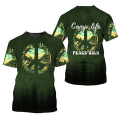 Camp Life Peace Sign All Over Print Shirt