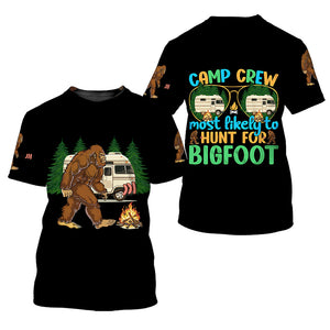 Camp Crew Hunt For Bigfoot All Over Print Shirt