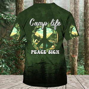Camp Life Peace Sign All Over Print Shirt
