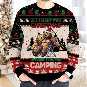 All I Want For Christmas Is More Time For Camping Ugly Sweater