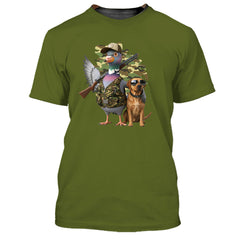 Funny Dove Hunter With Labrador All Over Print Shirt
