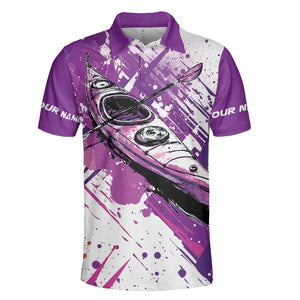Custom Name Kayaking Purple All Over Print Shirt