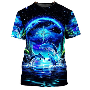 Peace Sea Happy Dolphins All Over Print Shirt