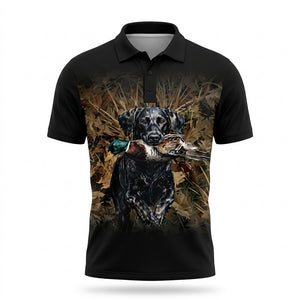 Duck Hunting Setter Dog Polo Men Shirt