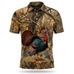 Turkey Hunting Camo Polo Men Shirt