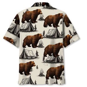 Bear Camping Vintage Hawaiian Shirt