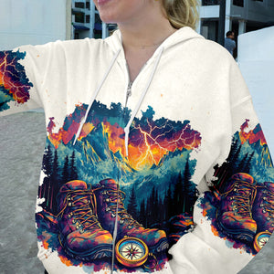 The Mountains Are Calling Compass Boots All Over Print Shirt