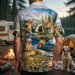 Labrador Retriever Dog Funny Camping Hawaiian Shirt