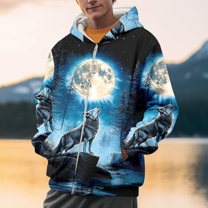 Wolf Moon Light Art All Over Print Shirt