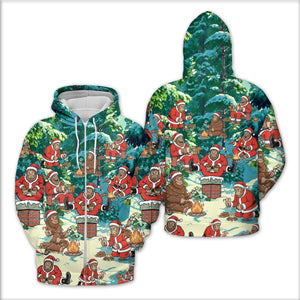 Bigfoot Camping Xmas All Over Print Shirt