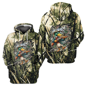 America Mallard Duck Hunting Camo All Over Print Shirt