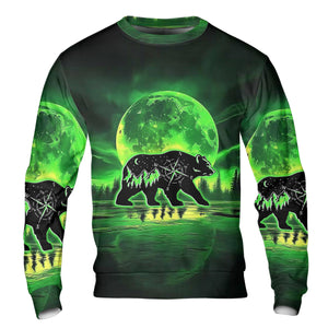 Bear Green Moonlit Art All Over Print Shirt