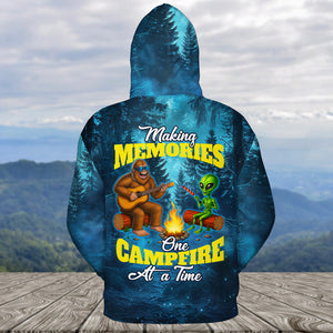 Bigfoot And Alien Making Memories One Campfire At A Time Christmas All Over Print Shirt