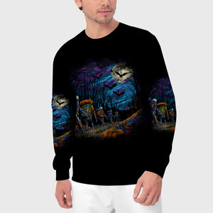 Skeleton Trekking Adventure Night Halloween All Over Print Shirt