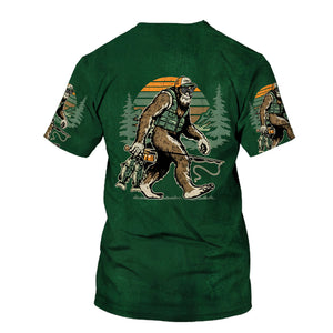 Bassquatch Bigfoot Fishing All Over Print Shirt