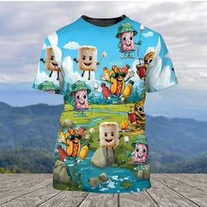 Funny Food Camping All Over Print Shirt