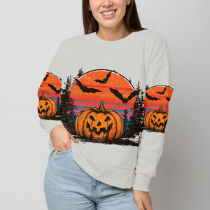 Retro Spooky Vintage Camping Vibes Halloween All Over Print Shirt