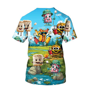 Funny Food Camping All Over Print Shirt