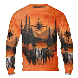 Into The Mountains I Go Orange All Over Print Shirt