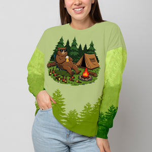 Funny Bear Drinking Camping All Over Print Shirt