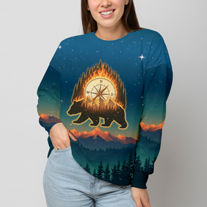 Bear Camp I Hate People Mountain Night Forest All Over Print Shirt