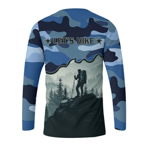 Hiking Mountain Blue Camo All Over Print Shirt