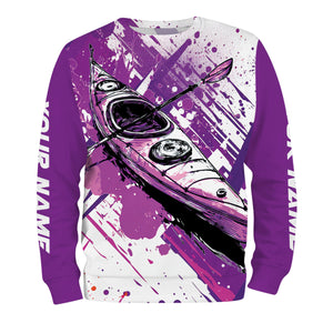 Custom Name Kayaking Purple All Over Print Shirt