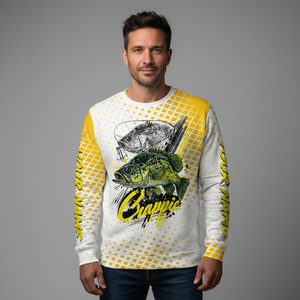 Custom Name Crappie Fish Yellow All Over Print Shirt