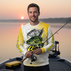 Custom Name Crappie Fish Yellow All Over Print Shirt