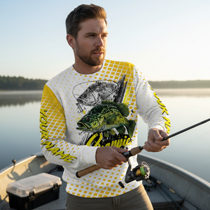 Custom Name Crappie Fish Yellow All Over Print Shirt