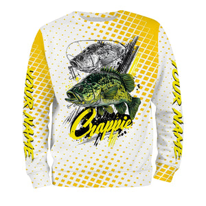 Custom Name Crappie Fish Yellow All Over Print Shirt