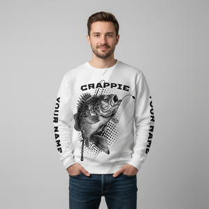 Custom Name Crappie Fish Gray All Over Print Shirt