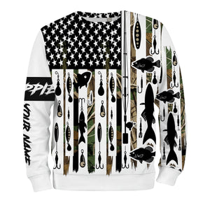 Custom Name Crappie Fish Black All Over Print Shirt