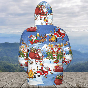 Santa Camping Funny All Over Print Shirt