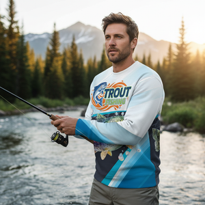 Trout Fish Blue Sport All Over Print Shirt