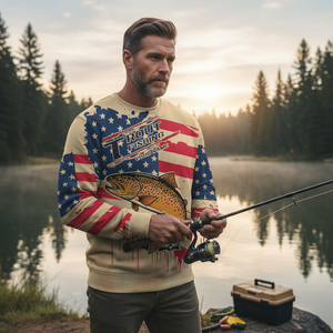 Vintage America Custom Name Trout Fishing All Over Print Shirt