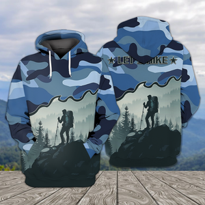 Hiking Mountain Blue Camo All Over Print Shirt