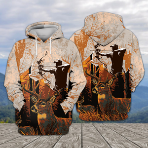 Vintage Deer Hunting Orange All Over Print Shirt