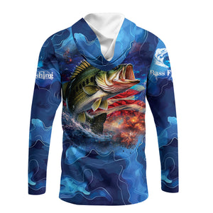 Blue Bass Fishing Patriotic All Over Print Shirt