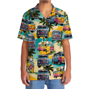 Vintage Camping Car On The Beach Hawaiian Shirt