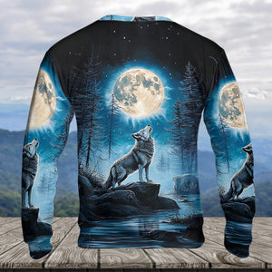 Wolf Moon Light Art All Over Print Shirt
