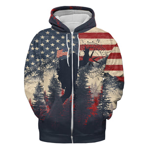 Vintage Patriotic Bigfoot Not All Who Wander All Over Print Shirt
