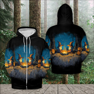 Spooky Pumpkin Campfire Night All Over Print Shirt