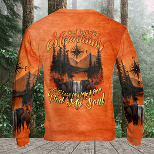 Into The Mountains I Go Orange All Over Print Shirt