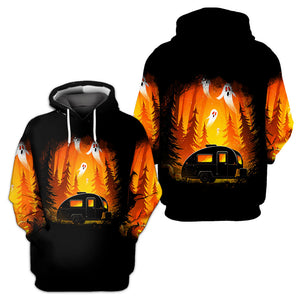 Horror Campfire In The Wild All Over Print Shirt