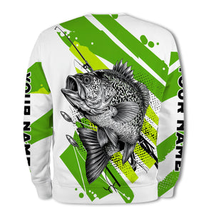 Custom Name Crappie Fish Green All Over Print Shirt