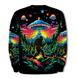 Bigfoot Fishing Forest All Over Print Shirt
