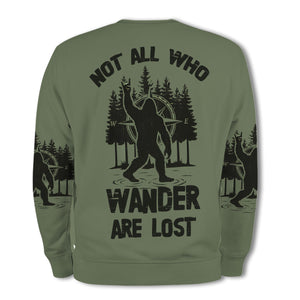 Not All Who Wander Are Lost Bigfoot Walking All Over Print Shirt