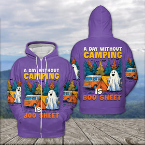 Halloween Camping Ghost – A Day Without Camping Is Boo Sheet All Over Print Shirt