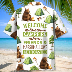 Campsite Where Friends and Marshmallow Get Toasted Hawaiian Shirt